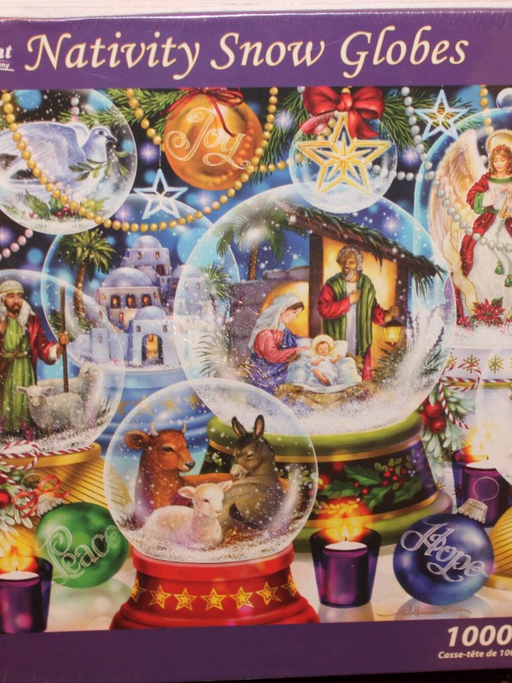 Nativity Snow Globes Vermont Christmas Company 1000 Piece Jigsaw Puzzle
